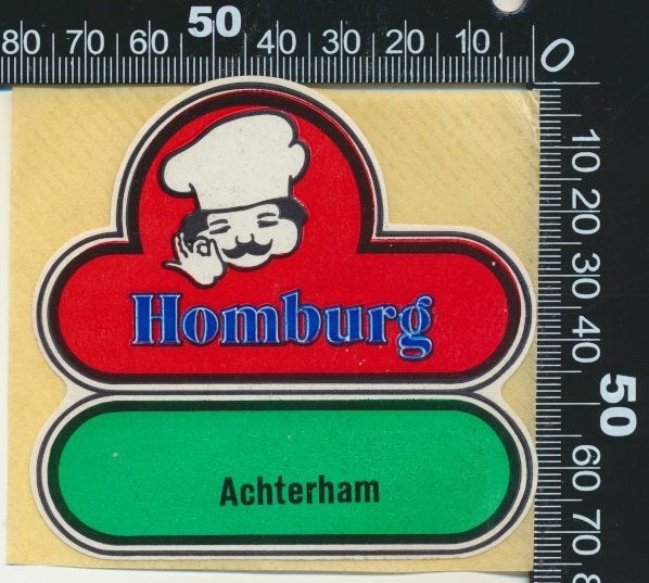 Sticker: Homburg - Achterham (2), Ophalen of Verzenden, Zo goed als nieuw, Bedrijf of Vereniging
