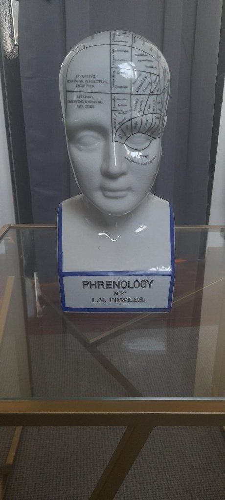 Phrenologie hoofd, Ophalen, Wit, Steen/keramiek, Klassiek