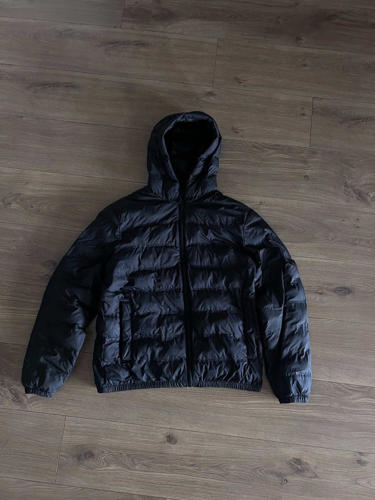 Zwarte Zara Puffer Jas met Capuchon  - Maat M, Kleding | Heren, Ophalen of Verzenden, Zo goed als nieuw, Maat 48/50 (M), Zwart