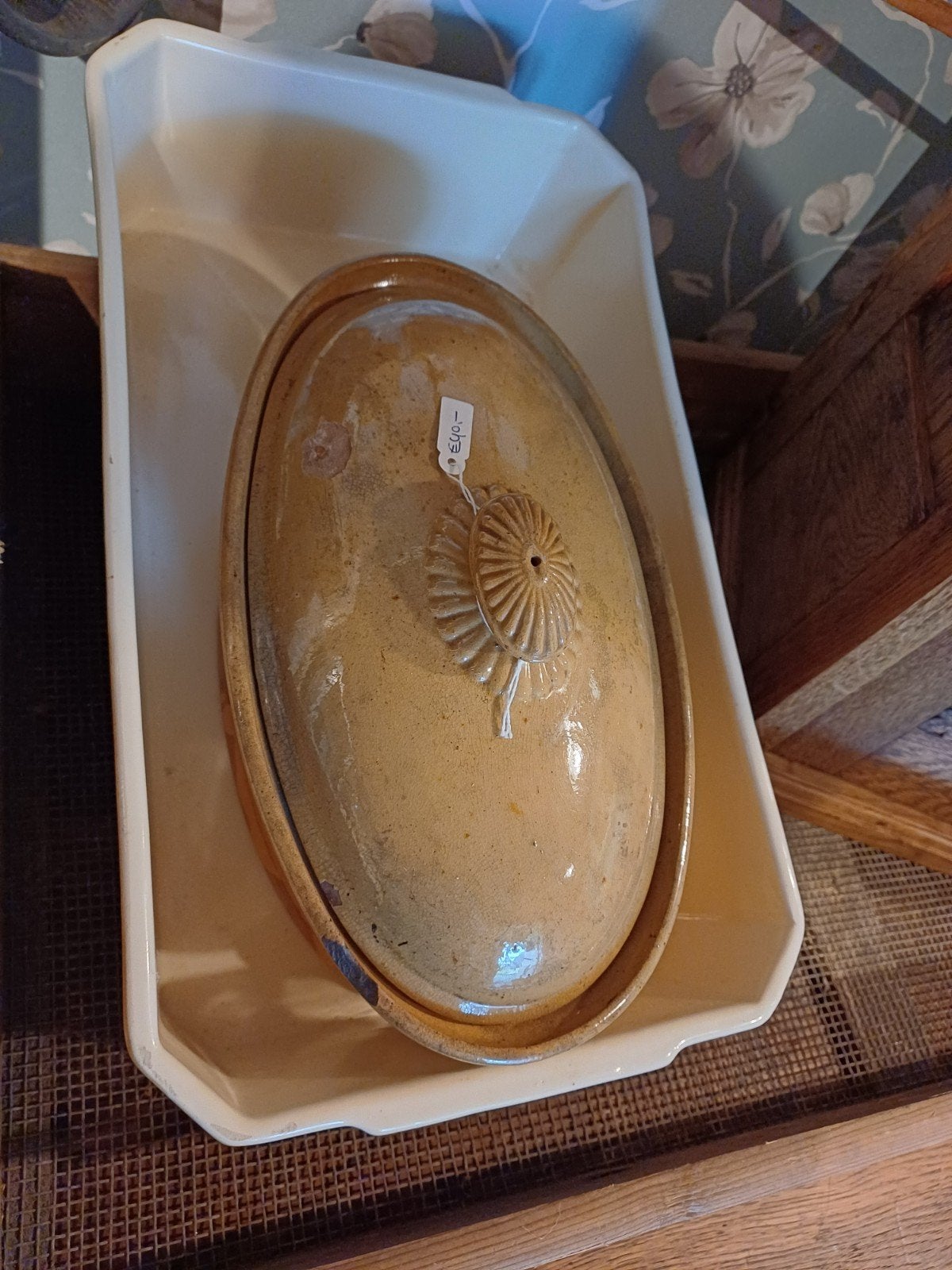 Oude Franse  Oven /schaal Pate Schaal, Ophalen of Verzenden