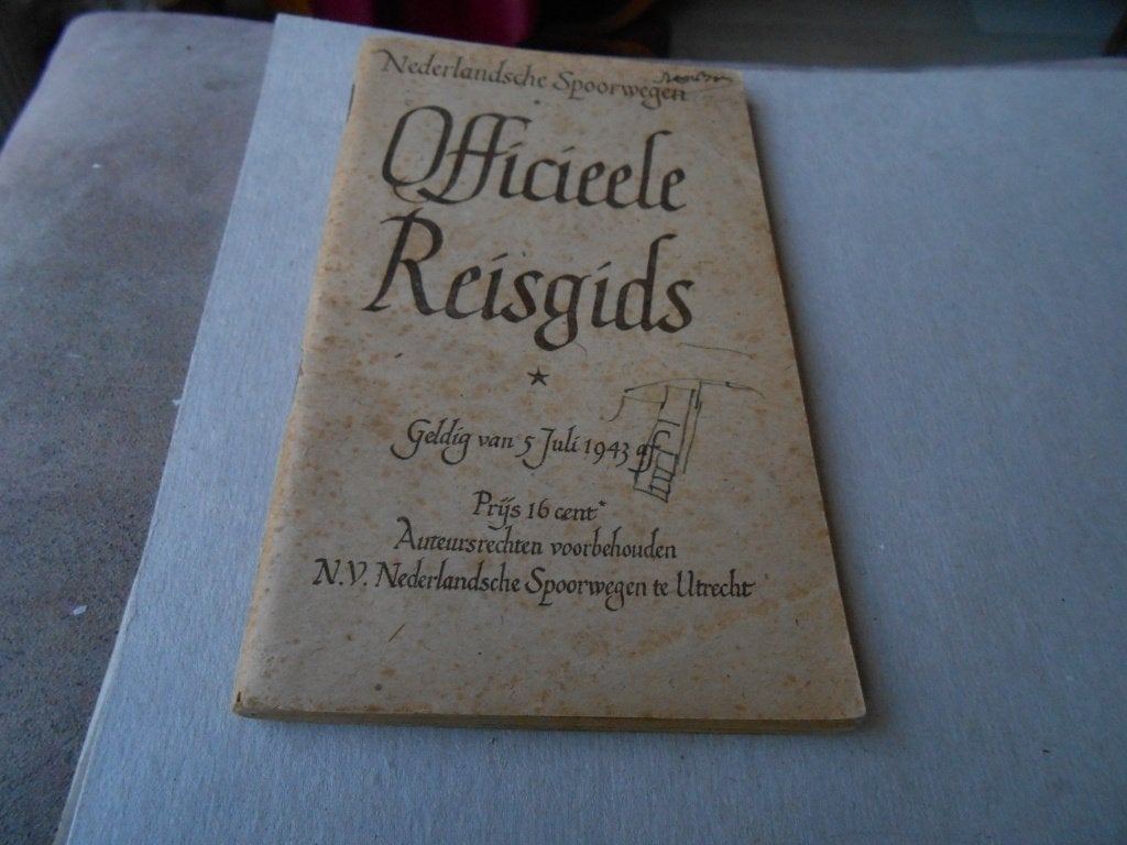 NEDERLANDSCHE  SPOORWEGEN  OFFICIEELE  REISGIDS  1943, Ophalen of Verzenden, Gebruikt, Trein, Overige typen