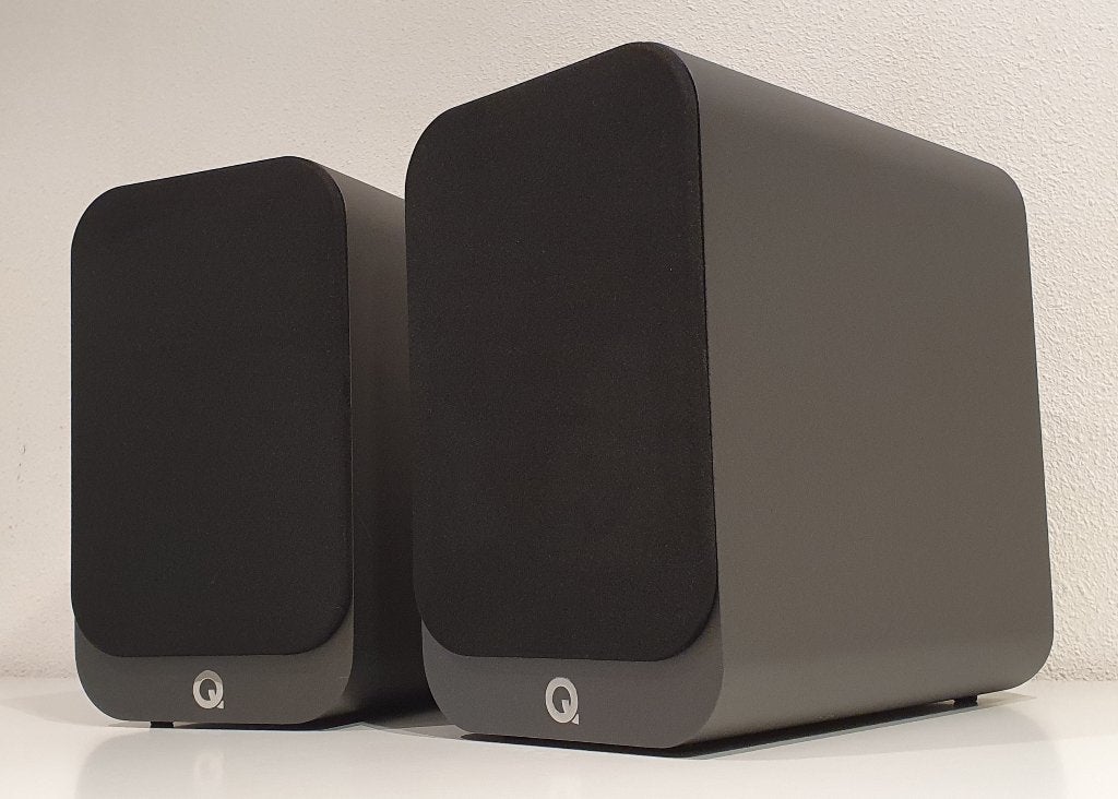 Boekenplank Luidsprekers - Q Acoustics 3020i (75W), Audio, Tv en Foto, Luidsprekers, Gebruikt, Front, Rear of Stereo speakers