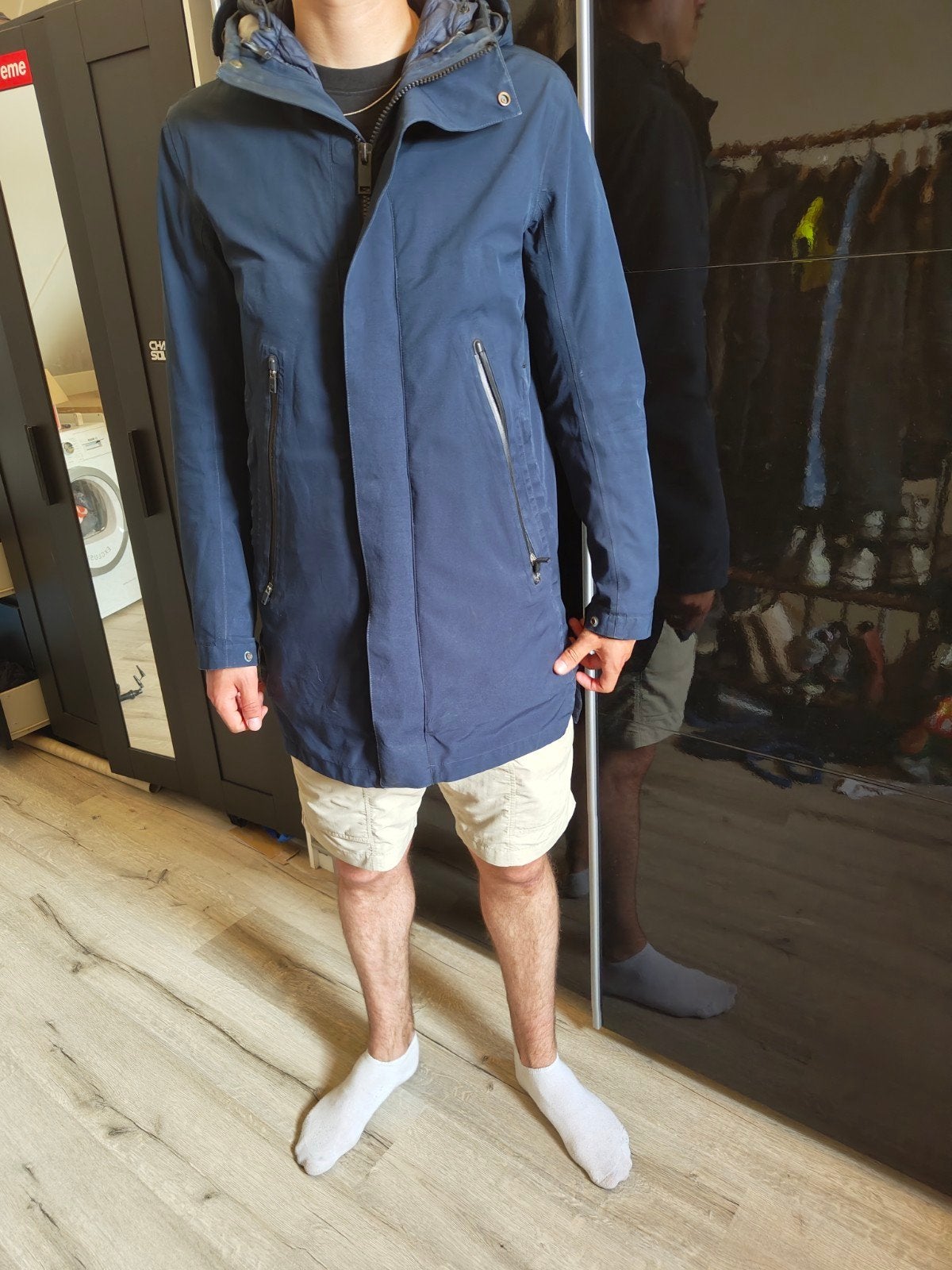 KRAKATAU herenjas - Donkerblauwe parka met capuchon, KRAKATAU, Ophalen of Verzenden, Zo goed als nieuw, Maat 48/50 (M)