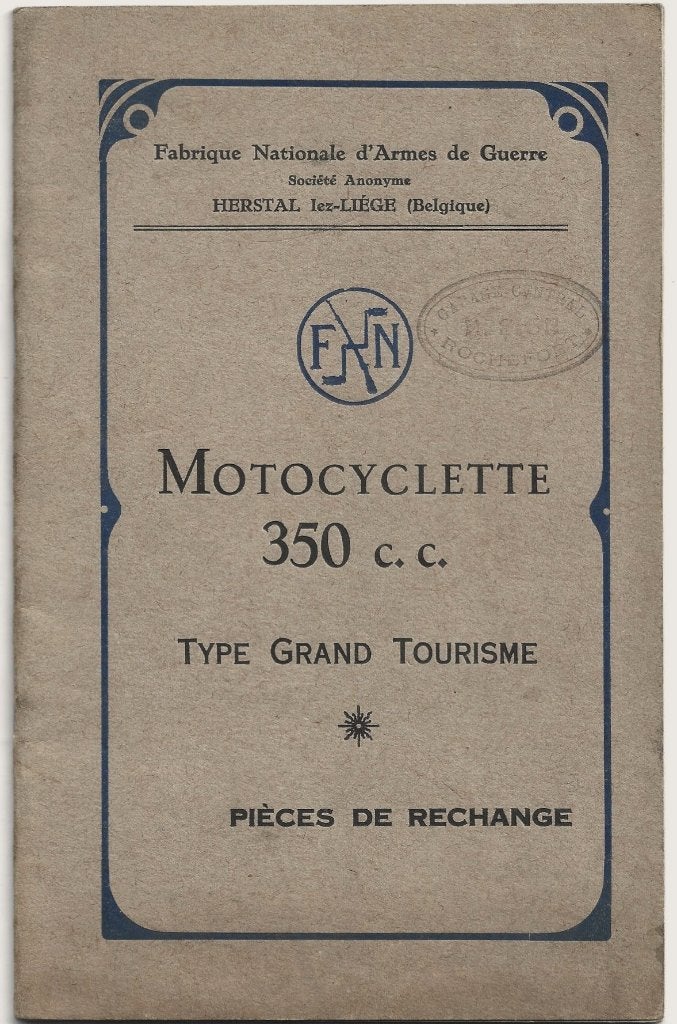FN 350 Grand Tourisme onderdelenboek pieces rechange (8035z), Verzenden, Overige merken