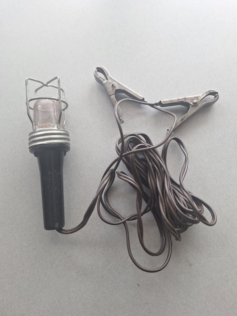 Vintage 12V Pechlamp (baladeuse)met Krokodillenklemmen, Ophalen of Verzenden