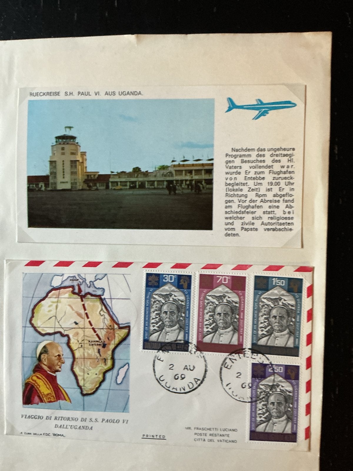 8. Vaticaanstad Eerste Dag Covers Paus Paulus VI, Ophalen of Verzenden, Onbeschreven, Europa