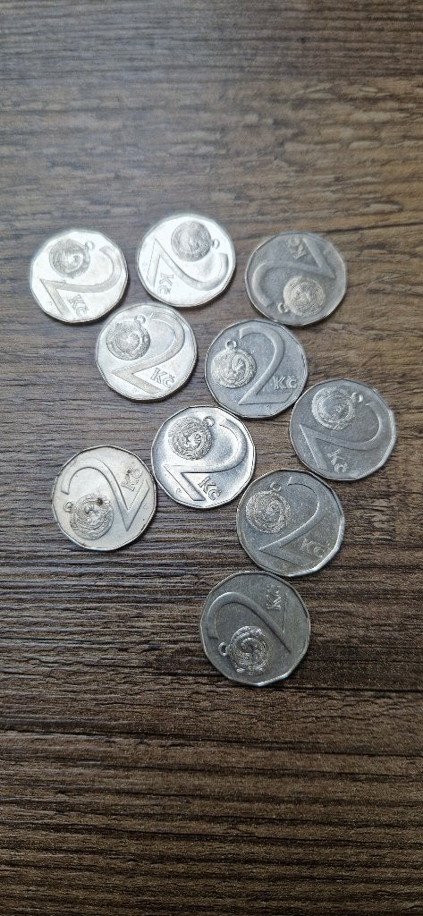 Setje Tsjechische Kronen munten (2 en 1 Koruna), Ophalen of Verzenden, Overige landen, Setje