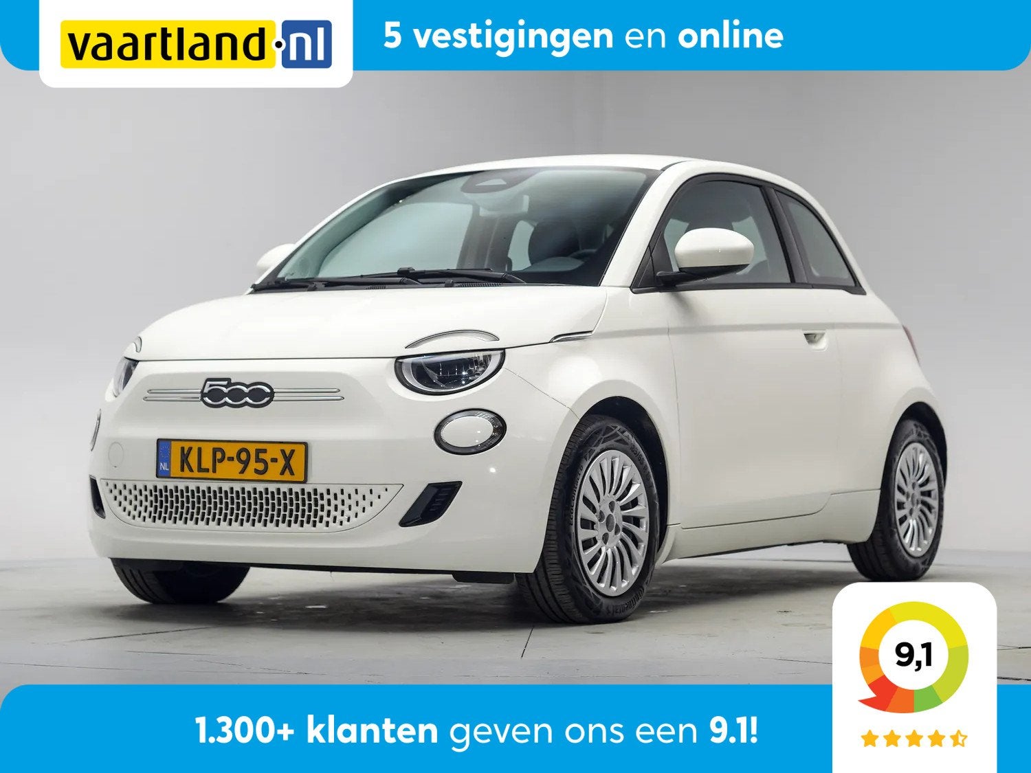 Fiat 500E 24 kWh Action 3-Fase [ Apple/Android Clima Verkeer, Auto's, Fiat, Automaat, 0 cilinders, Gebruikt, 95 pk