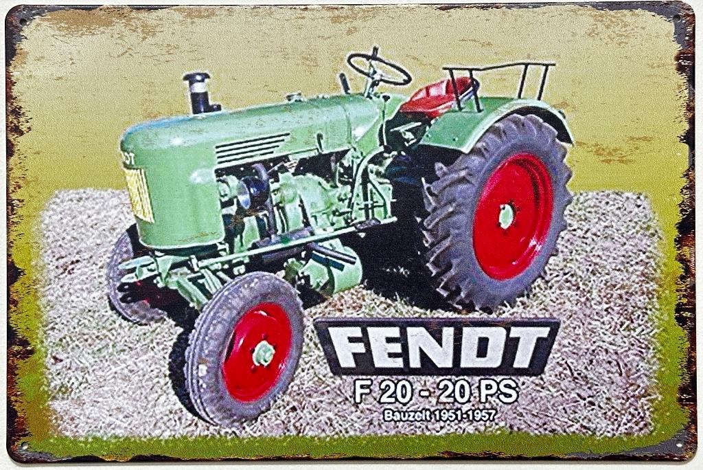 Fendt F20 20 PS Tractor reclamebord van metaal wandbord deco