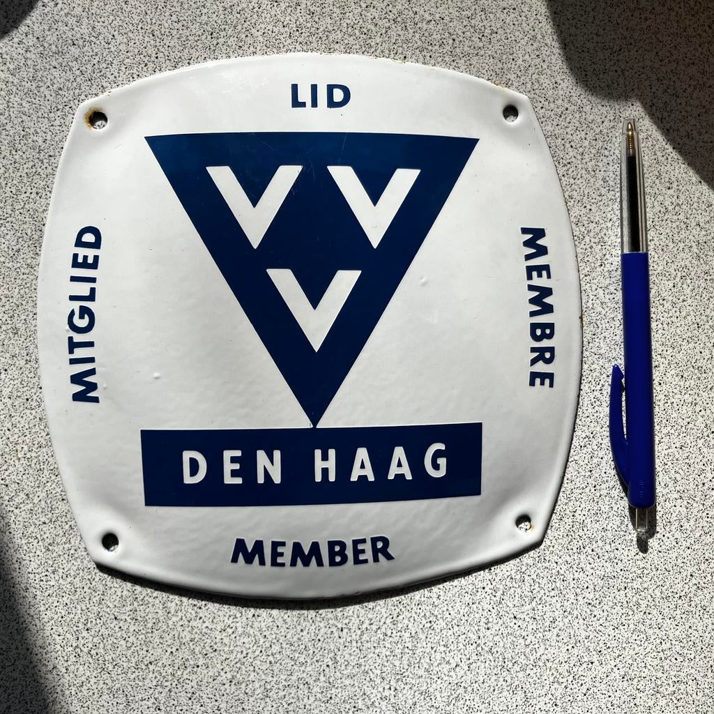 Emaille bord VVV Den Haag ruilen, Ophalen of Verzenden, Zo goed als nieuw, Reclamebord