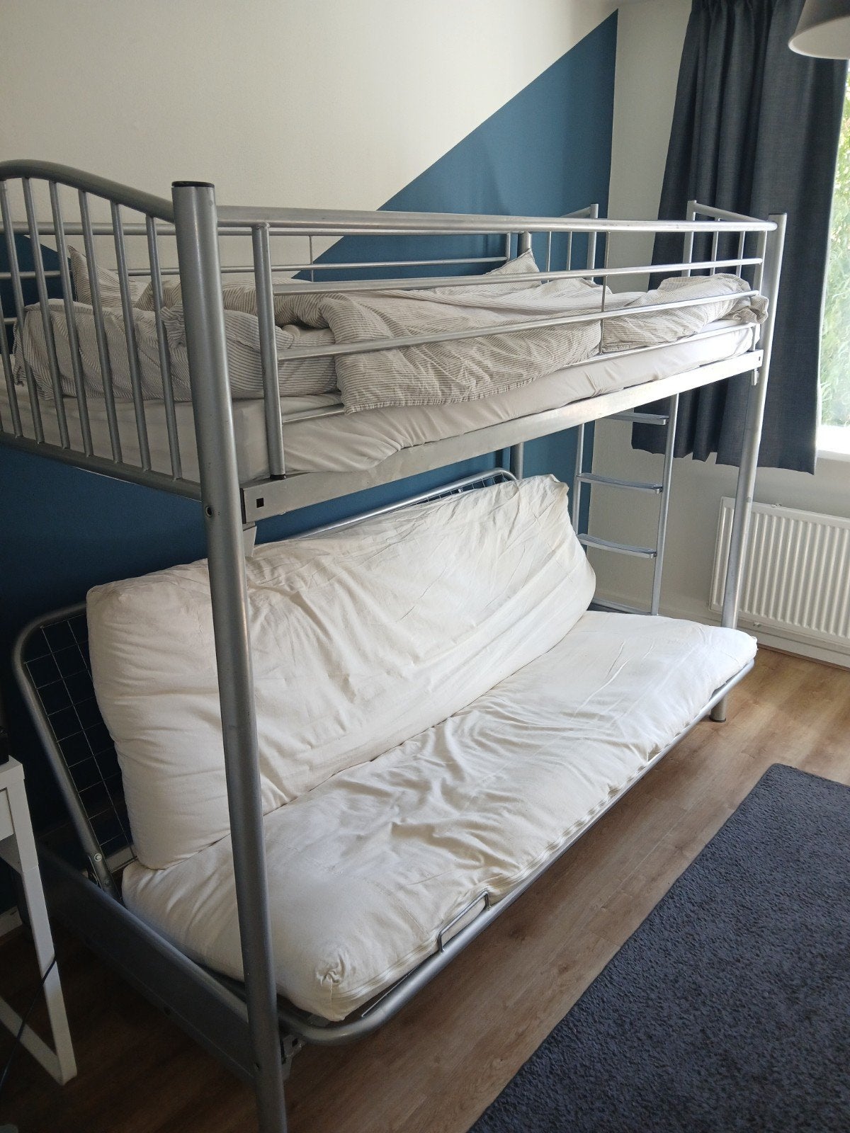 stapelbed met uitklapbare bedbank, Ophalen, Tweepersoons, 90 cm, Stapelbed