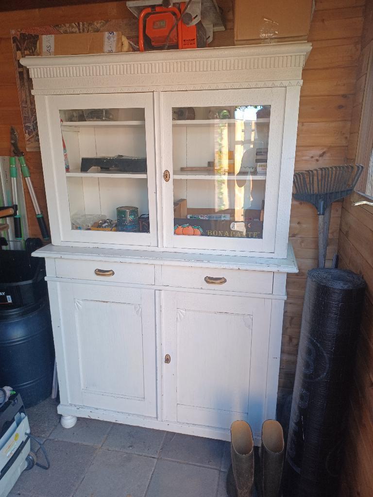 Vintage keukenkast buffetkast oude wit, Ophalen, Gebruikt, Wit, 50 tot 100 cm