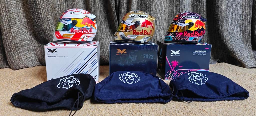 Max Verstappen helmen 1:2 Miami, Seizoen2019, Wereldkampioen, Verzamelen, Ophalen of Verzenden, Zo goed als nieuw, Formule 1