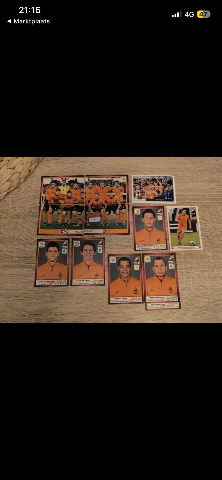Voetbalplaatjes Oranje WK/EK selectie, Verzamelen, Ophalen of Verzenden, Gebruikt, Overige binnenlandse clubs, Spelerskaart