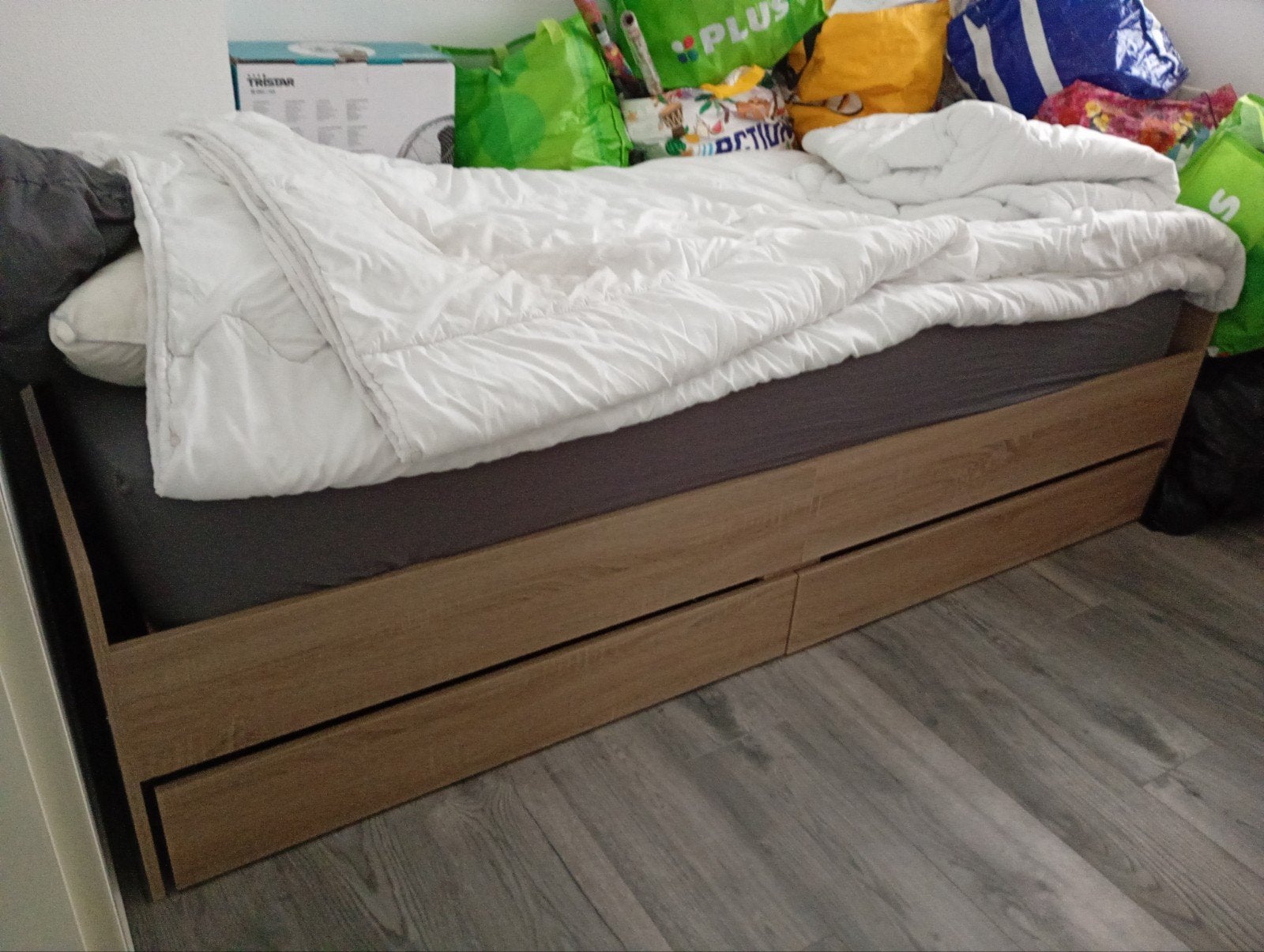 Gratis bed zonder matras, Ophalen of Verzenden, Eenpersoons, Hout