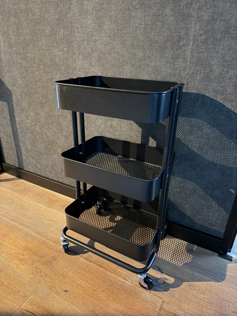 IKEA Verrijdbaar Karretje Zwart, Ophalen, Zo goed als nieuw