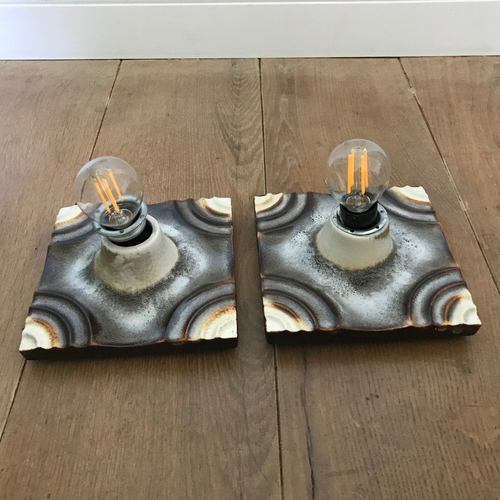 2 keramiek West Germany lamp wandlamp retro vintage, Ophalen of Verzenden, Huis en Inrichting