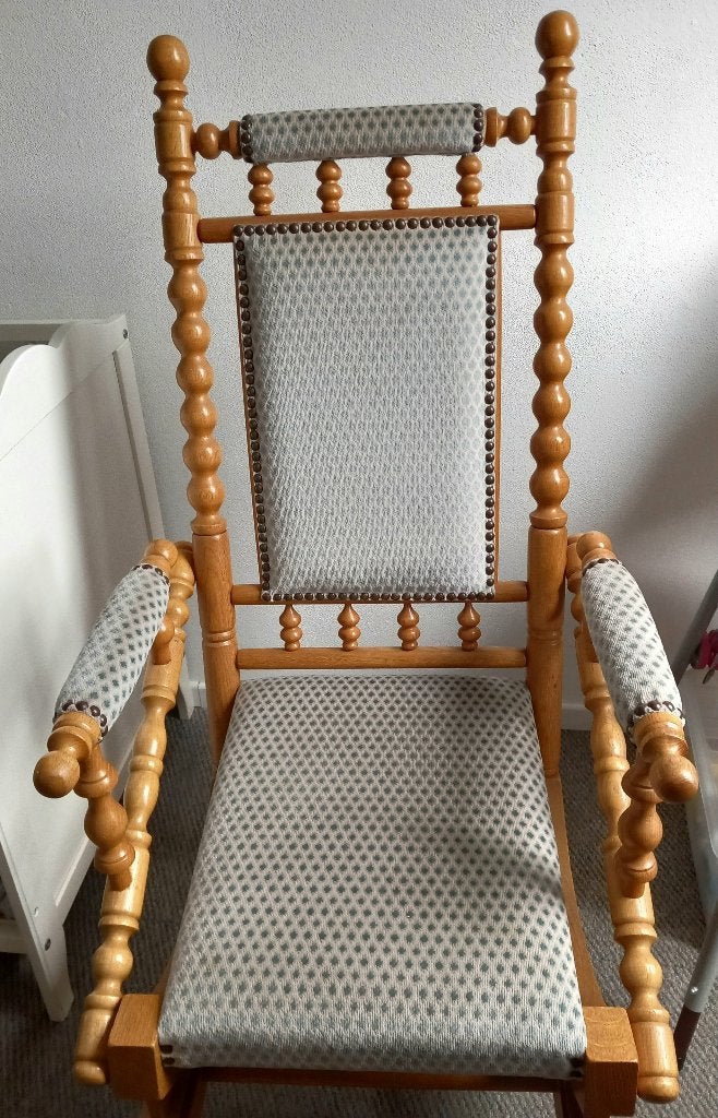 Schommelstoel, blank eiken, Deens design, Ophalen, Gebruikt, Blauw, Deens design