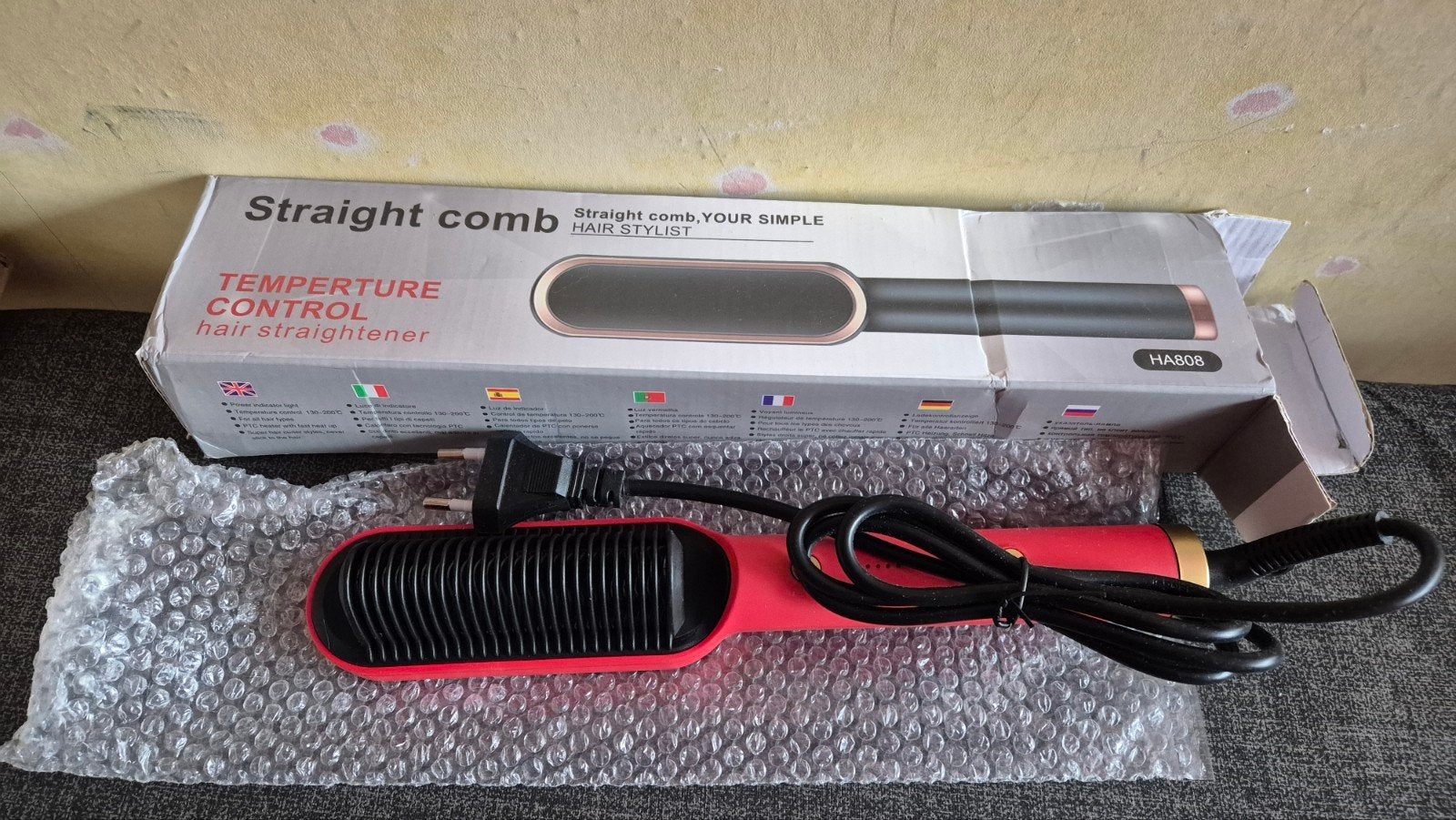Nieuwe stijltang borstel, straight comb. Glad maken., Ophalen of Verzenden, Nieuw, Krultang of Stijltang