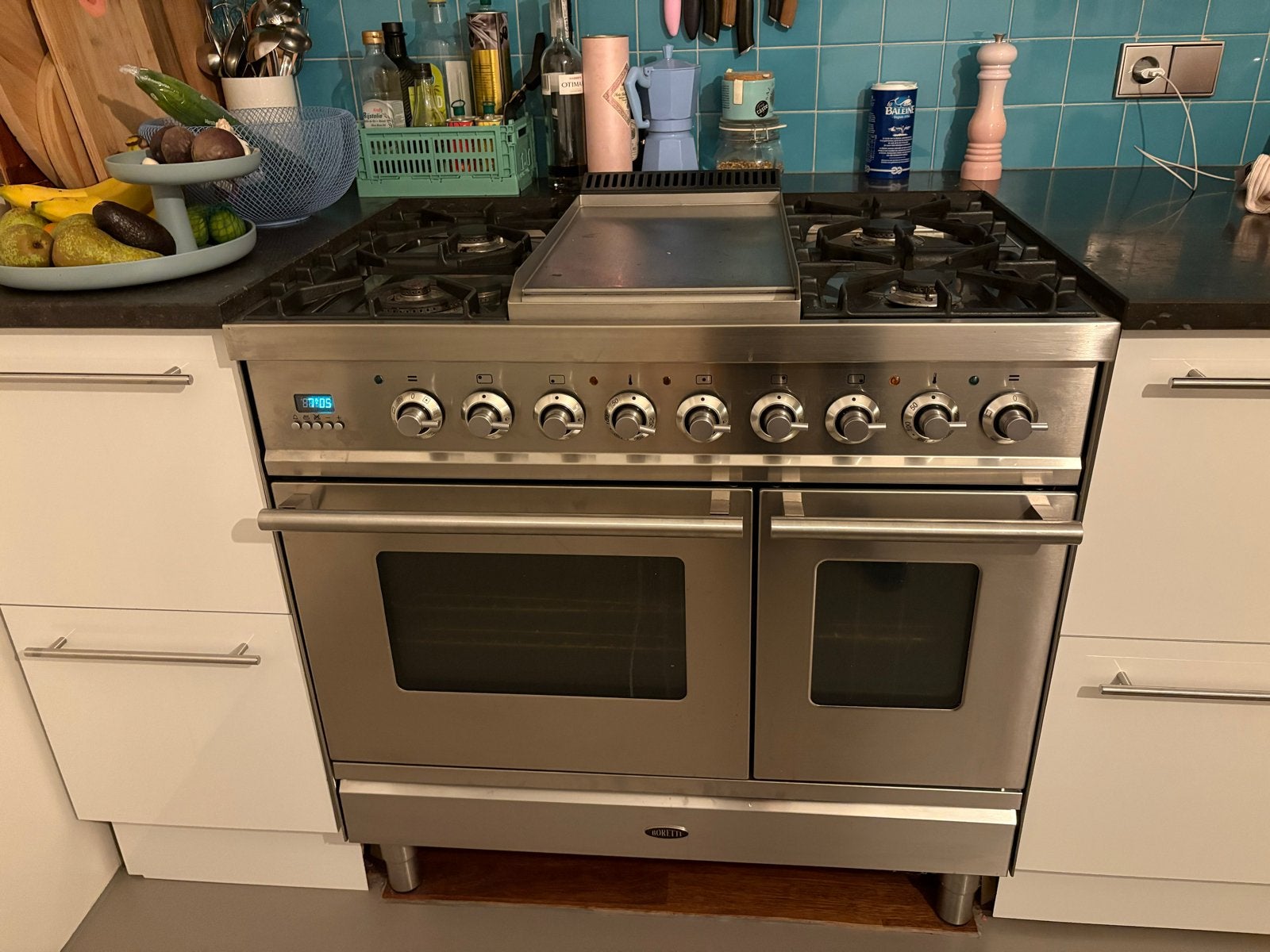 Boretti Gasfornuis met Dubbele Oven, Witgoed en Apparatuur, Ophalen, Gebruikt, 60 cm of meer, 4 kookzones