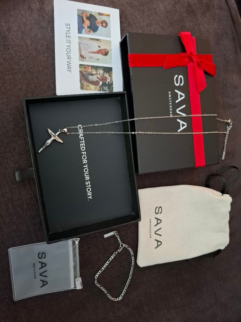 SAVA Amsterdam Sieradenset Zilver (Ketting + Armband), Ophalen of Verzenden, Nieuw, Zilver, Zilver