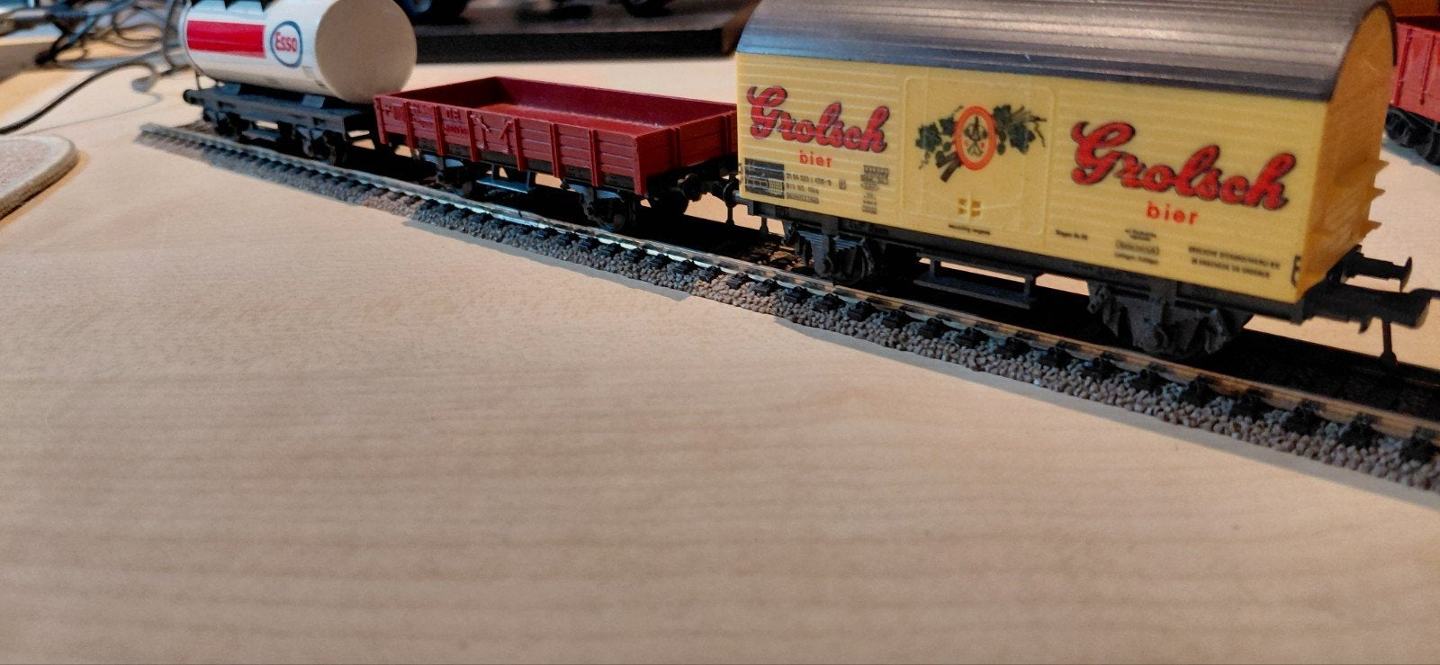 Fleischmann wagons oa Grolsch en Esso HO, Gebruikt, Gelijkstroom, Fleischmann, Wagon