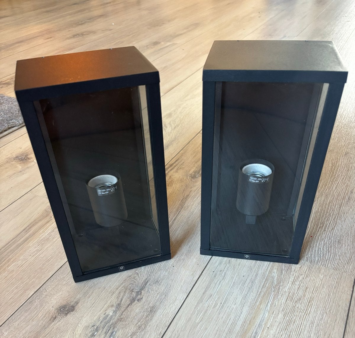 2x nieuwe QAZQA industriële binnen/buiten wandlampen zwart, Ophalen of Verzenden, Nieuw, Metaal