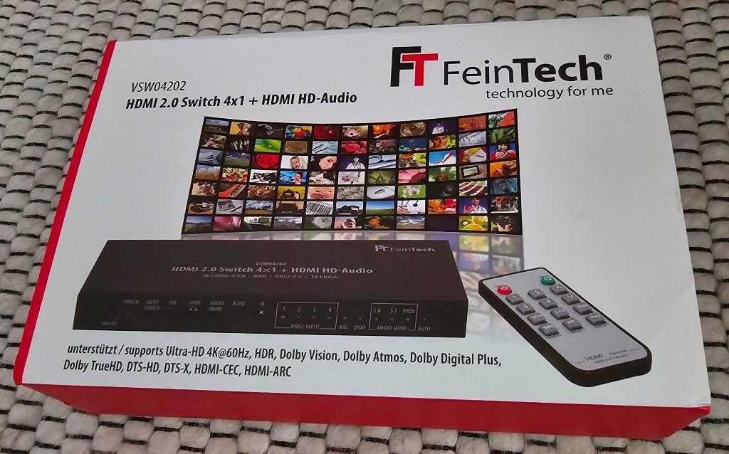 Feintech VSW04202 (z.g.a.n. in doos), Audio, Tv en Foto, Ophalen of Verzenden, Zo goed als nieuw, Minder dan 2 meter, HDMI-kabel