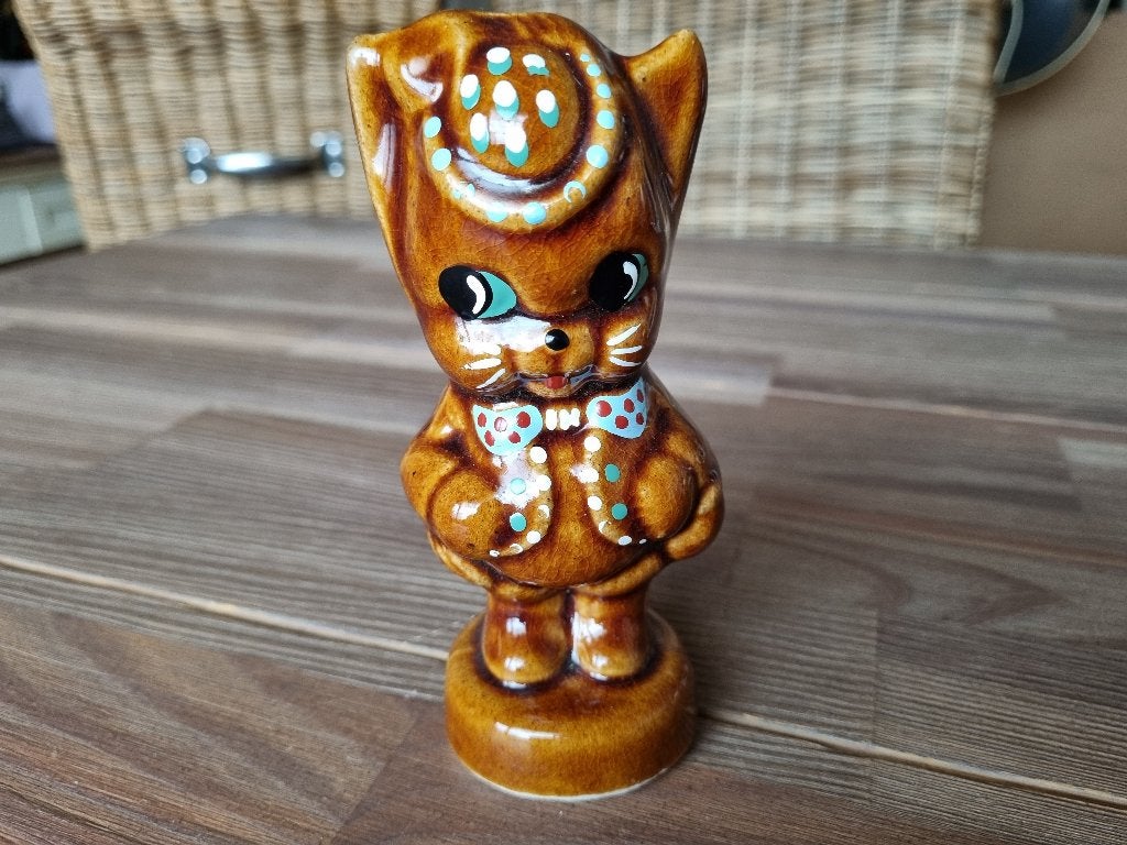 Mooi Apart Vintage Katten Redware Beeld Porselein Keramiek, Verzenden, Gebruikt, Dier