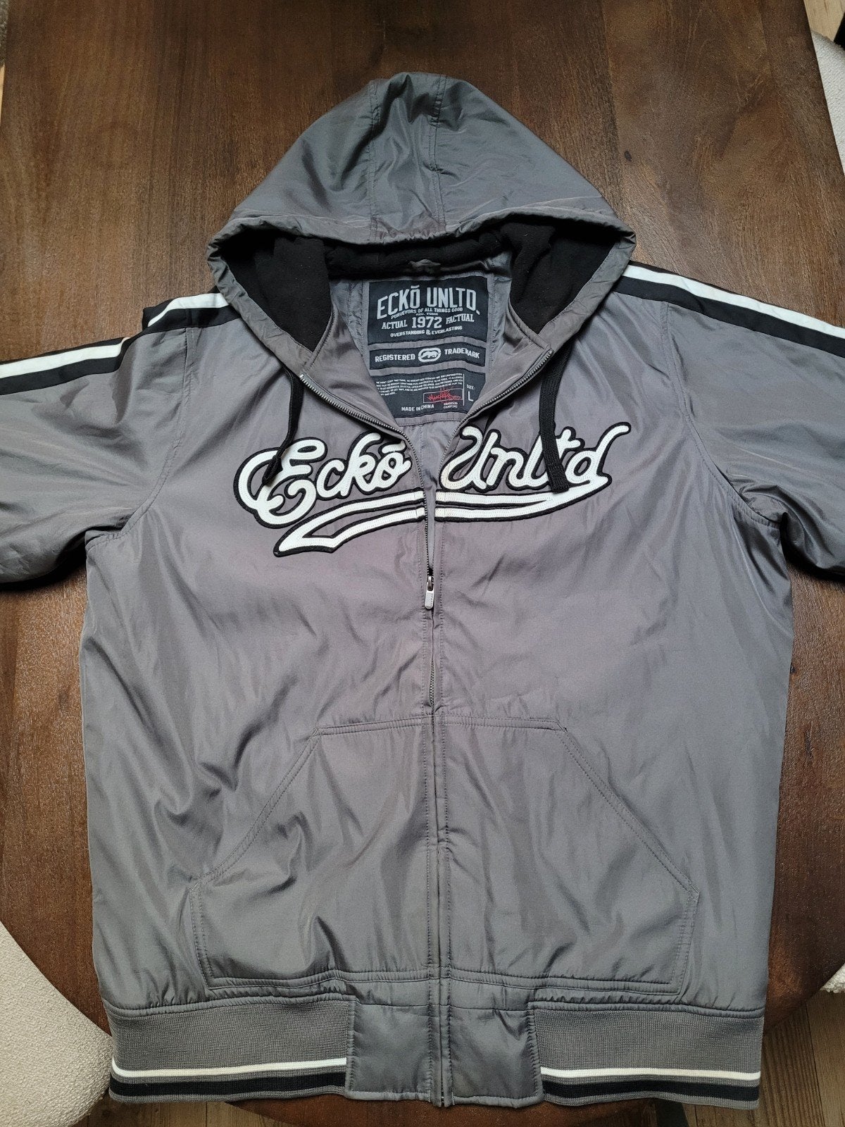 2000s Ecko Unltd herfst/winterjas, Maat 52/54 (L), Ecko Unltd, Ophalen of Verzenden, Grijs