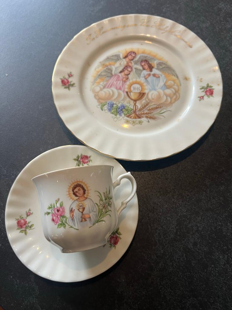 Kronester Bavaria Communie Kop en Schotel met Engelmotief, Ophalen of Verzenden