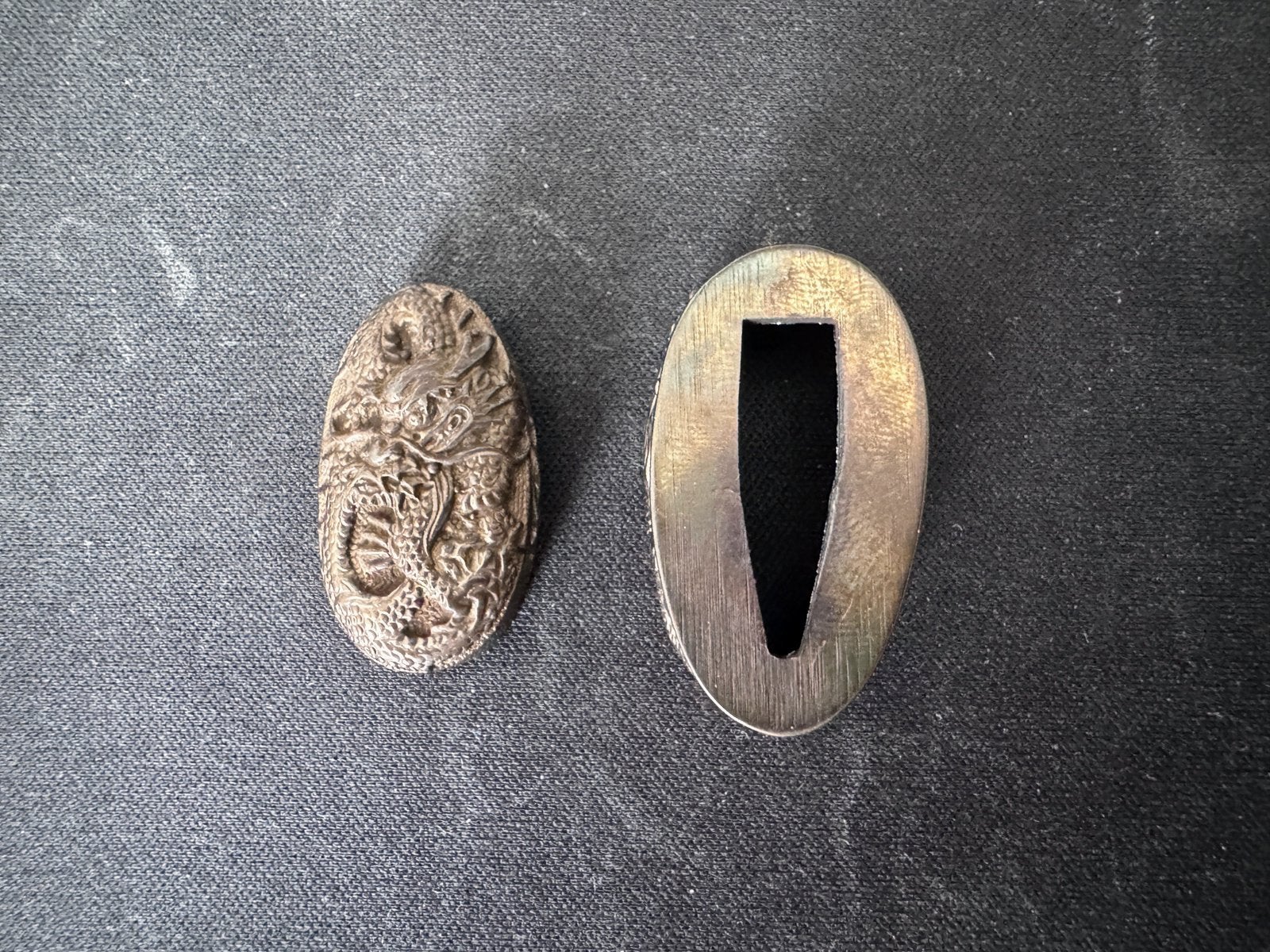Japanse Fuchikashira Set (Draak) - 20e Eeuw, Ophalen of Verzenden, Overige soorten, Azië, Zwaard of Sabel