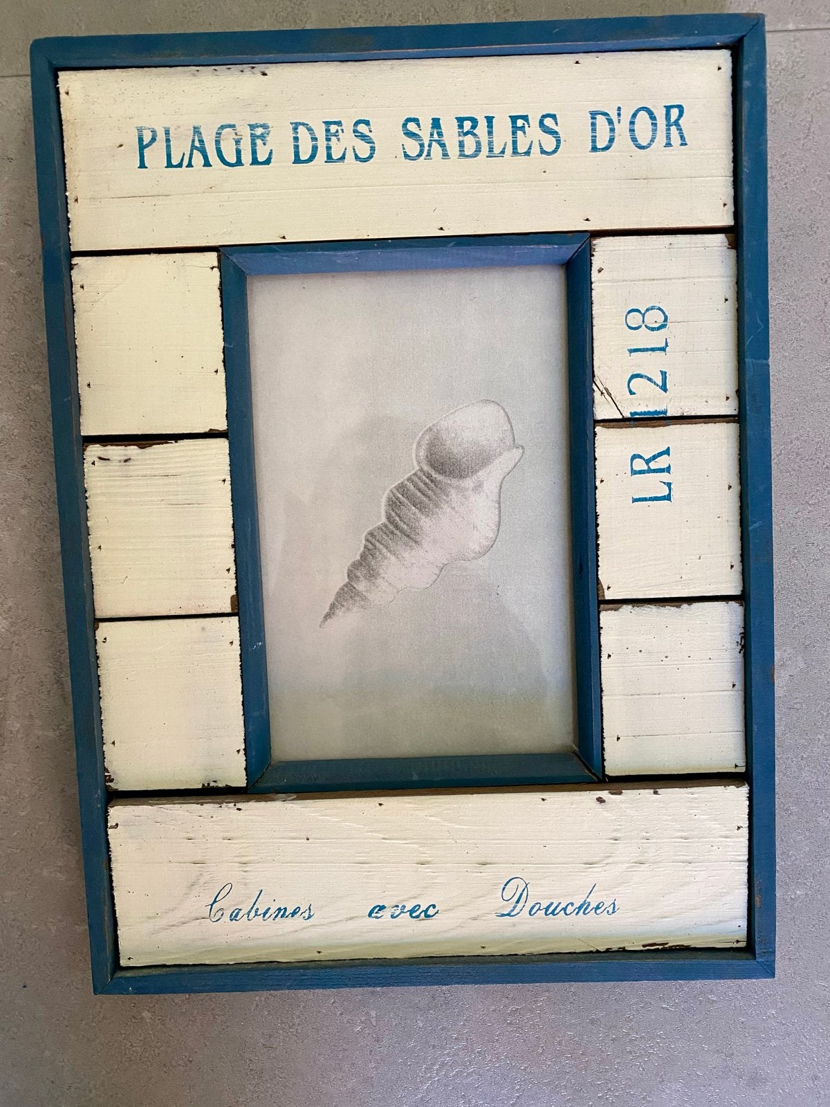 Houten fotolijst met strandthema - Plage des Sables d'Or, Gebruikt, Verzenden, Fotolijst, Meerkleurig