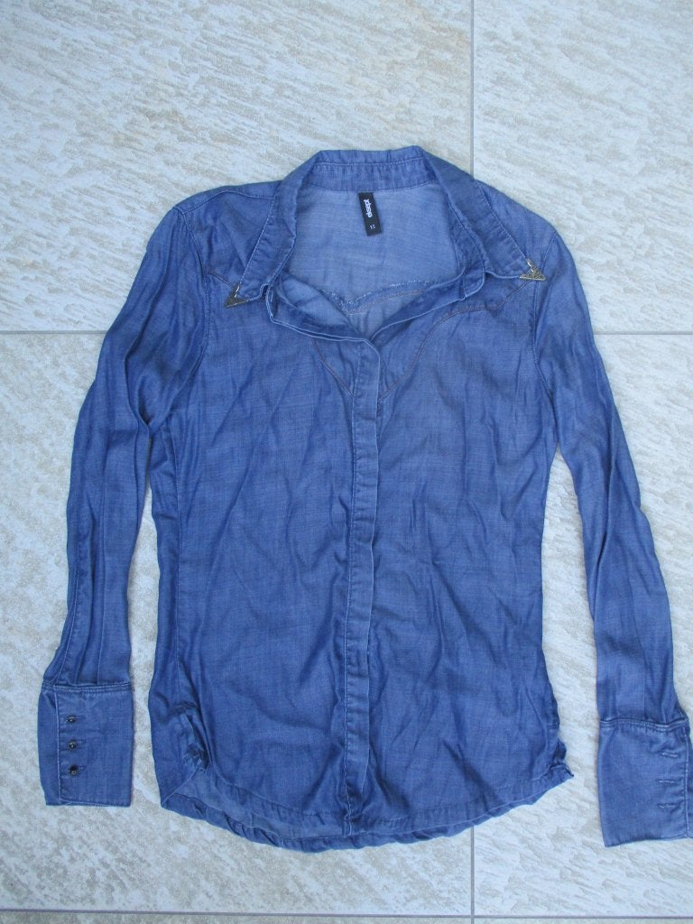 Eksept blouse blauw spijkerblouse maat XS, Blauw, Ophalen of Verzenden, Zo goed als nieuw, Eksept