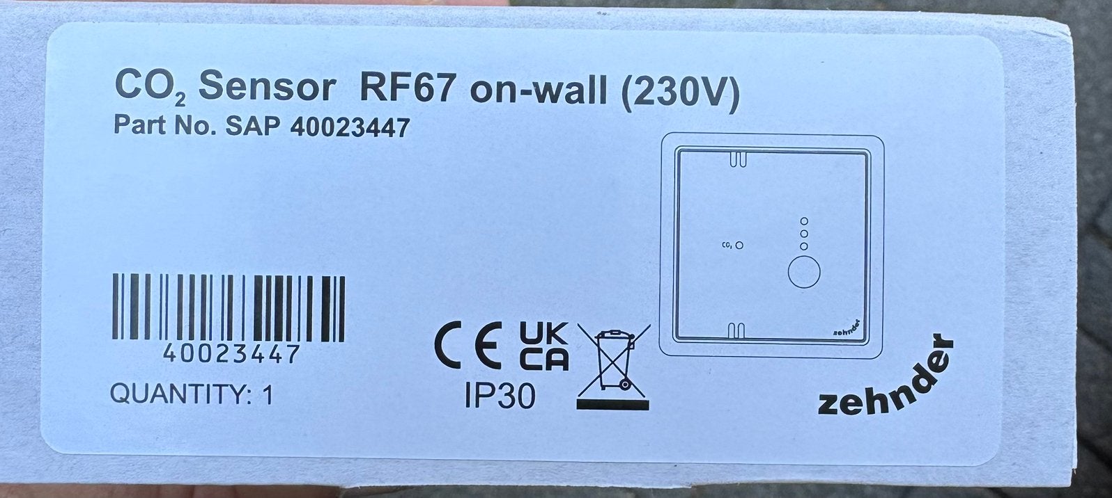 Zehnder CO2 Sensor RF67 opbouw (230V). 3 stuks, Ophalen of Verzenden, Nieuw, Overige merken, Overige typen