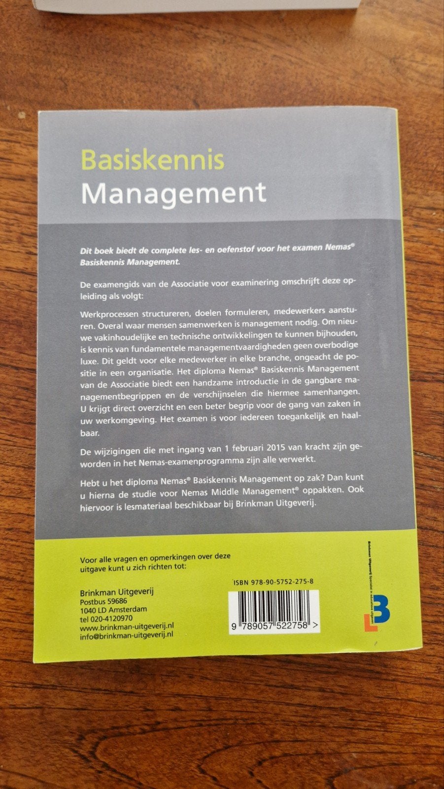 Kris Pancham - Nemas Basiskennis management, Kris Pancham, Ophalen of Verzenden, Zo goed als nieuw, Overige onderwerpen