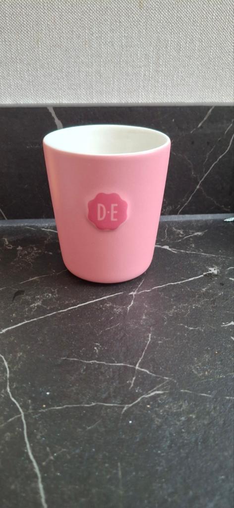 Douwe egberts DE roze mok beker kopje zonder oor, Ophalen, Zo goed als nieuw, Overige stijlen, Kop(pen) en/of Schotel(s)