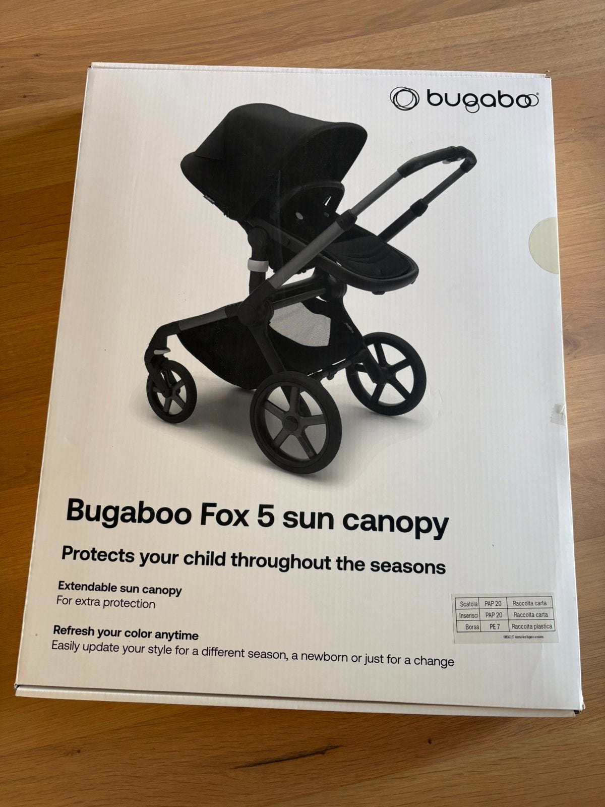 Bugaboo Fox 5 canopy misty white NIEUW, Ophalen of Verzenden, Nieuw, Combiwagen, Bugaboo