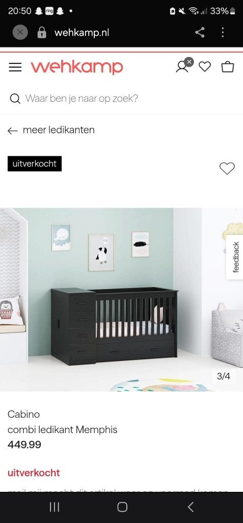 Ledikantje met commode, Ophalen, Gebruikt, Ledikant