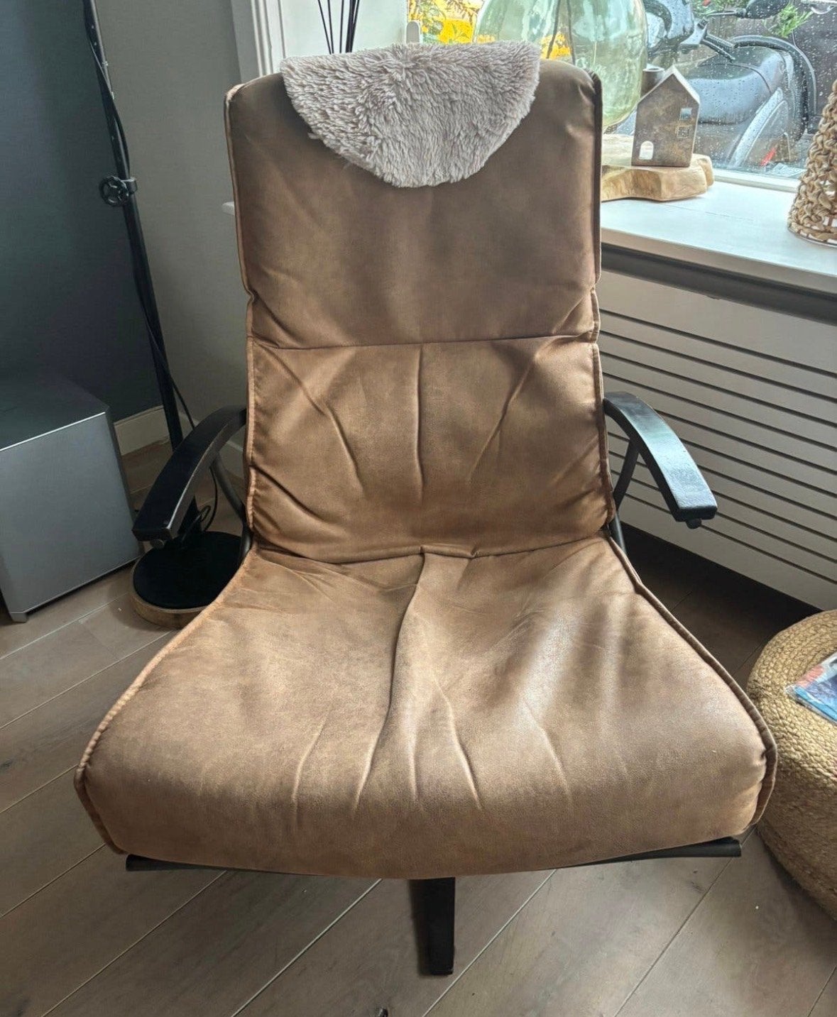 Comfortabele bruine fauteuil / relaxstoel, Ophalen, Overige materialen, Gebruikt, Bruin