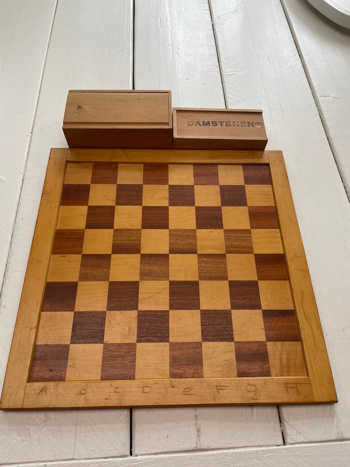 Schaak/dambord & schaakstukken &damstenen, Ophalen of Verzenden, Gebruikt