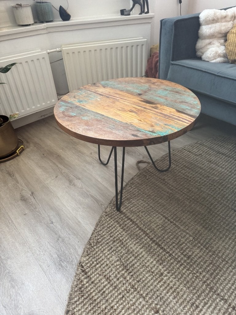 Salontafel van Daan Hout, Ophalen, Gebruikt, 50 tot 100 cm, Rond