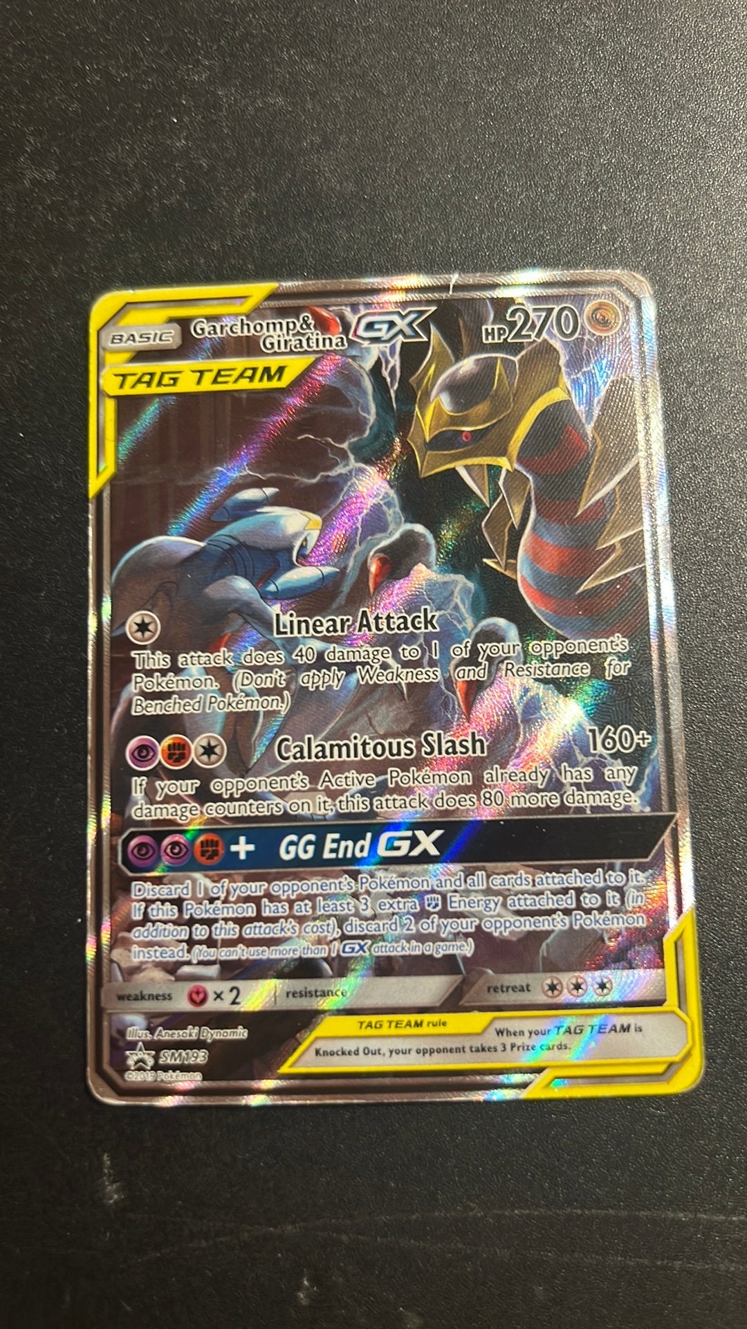 Garchomp & Giratina GX SM193, Ophalen of Verzenden, Gebruikt