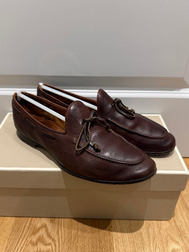 Santoni Tassel Loafer | UK 6.5 | (D251), Kleding | Heren, Loafers, Bruin, Verzenden, Zo goed als nieuw