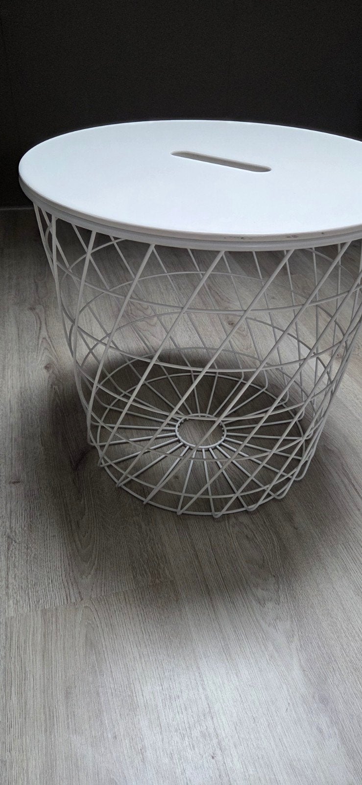 Kvistbro opbergtafel 44 cm, Huis en Inrichting, Ophalen, Mand, Rond, Zo goed als nieuw