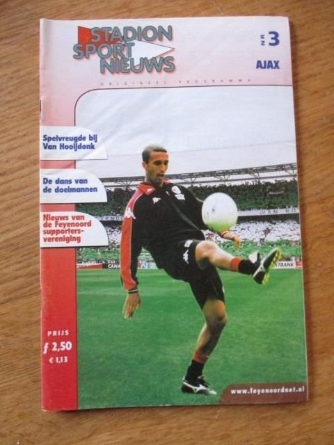 Programmaboekje 3 Feyenoord - Ajax 26 augustus 2001, Ophalen of Verzenden, Gelezen, Watersport en Hengelsport