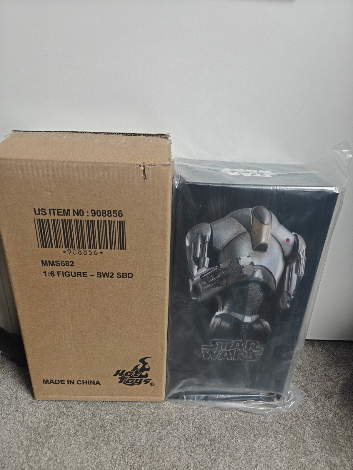 Star Wars Hot Toys Super Battle Droid Attack of the Clones, Ophalen of Verzenden, Zo goed als nieuw, Actiefiguurtje