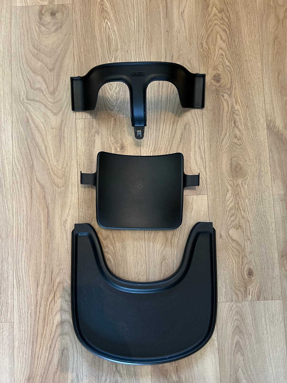 Stokke Tripp Trapp Baby Set en Tray (Zwart), Kinderen en Baby's, Kinderstoelen, Ophalen, Gebruikt, Meegroeistoel, Afneembaar eetblad