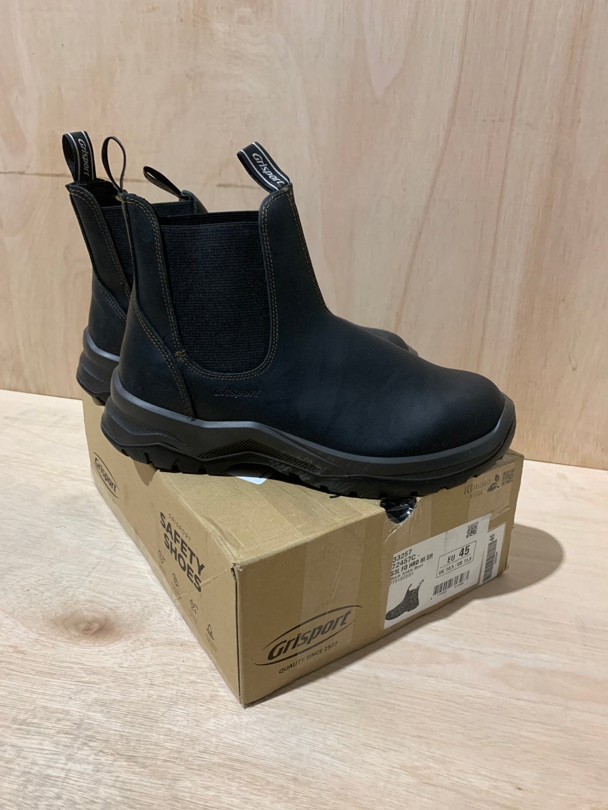 Grisport werkschoenen instapper S3 zwart – maat 45 – NIEUW, Grisport, Grisport, Zwart, Nieuw