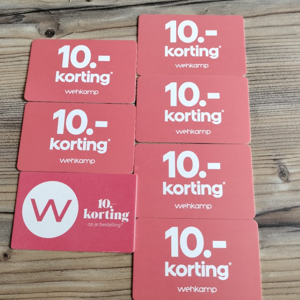 Wekhamp digital kortingsbon €10, Tickets en Kaartjes, Eén persoon, Kortingsbon, Arrangement, Warenhuis- of Winkelbon